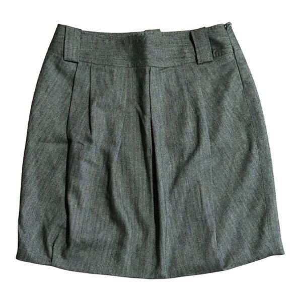 Michael Kors Skirt Tweed Herringbone Wool Lined Green Dress Olive Business 6 - Picture 1 of 11